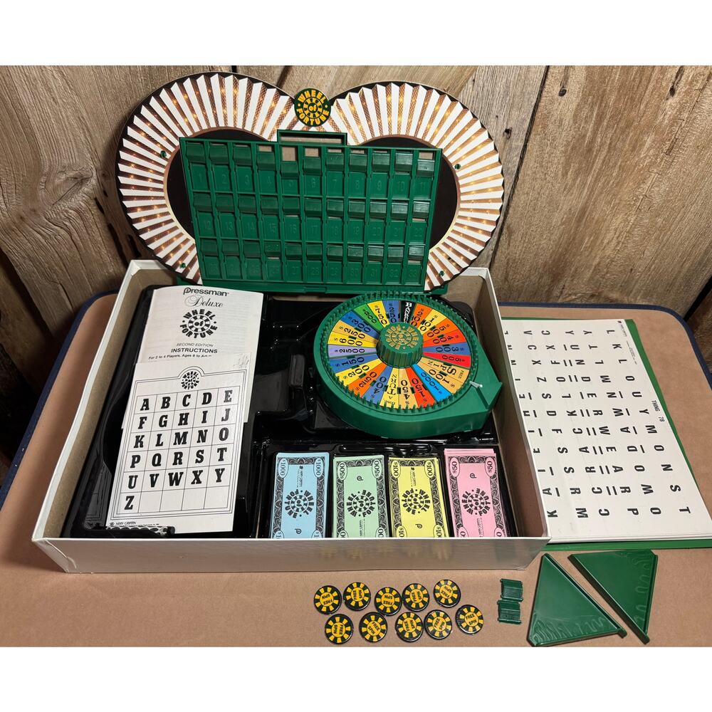 Vtg Wheel of Fortune Deluxe Game by Pressman 1987 Ed Merv Griffin Enterprises